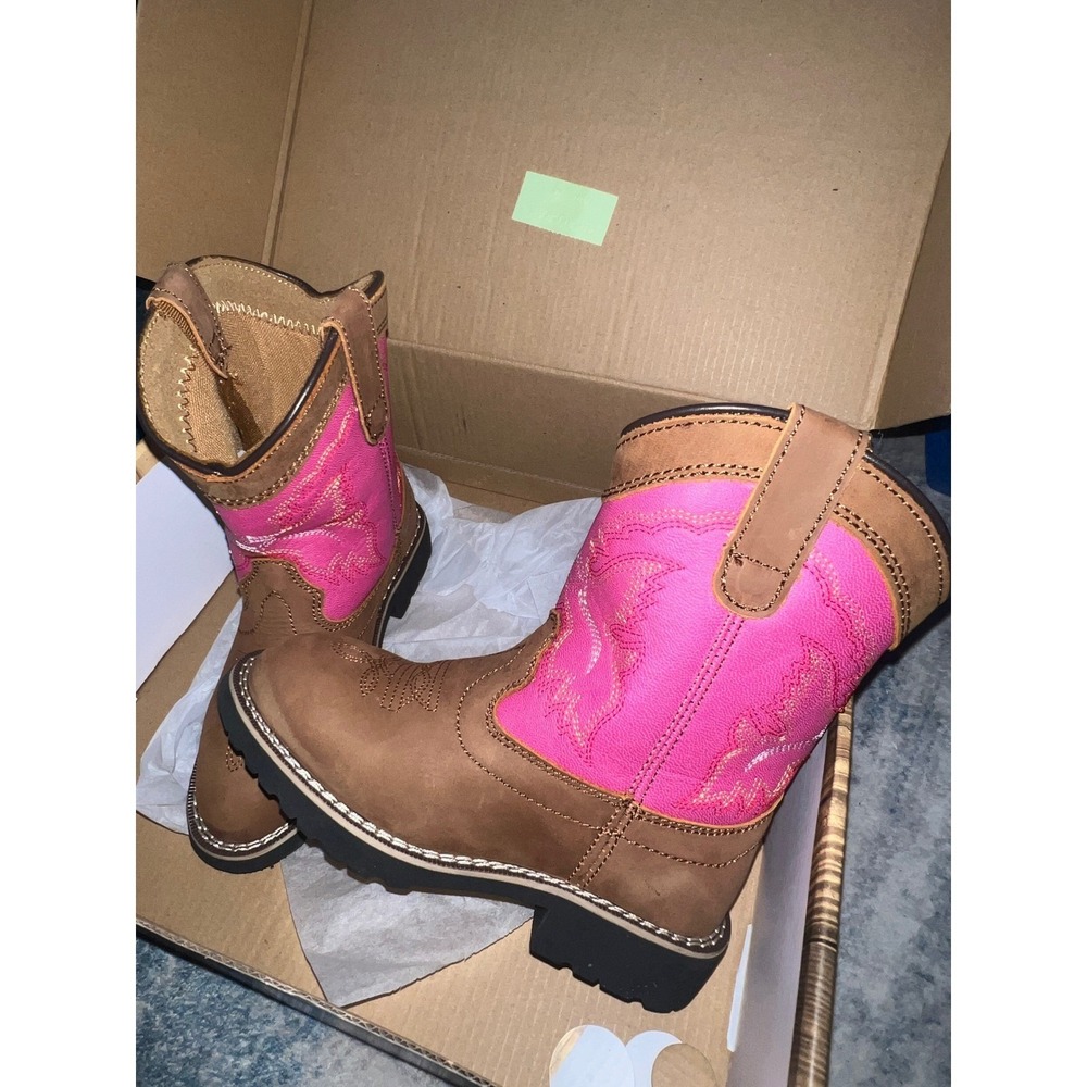 Itasca Buckaroo Western Boots Youth 12 Pink NEW With Tags Leather Pull-On